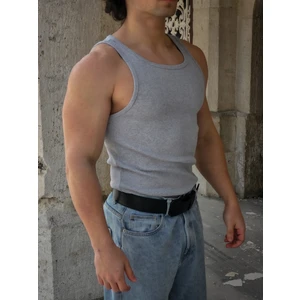 Erkek Fitilli Atlet - Pamuklu Esnek Sporcu Kesim (Gri)