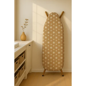 Ütü Masası Kılıfı Keçeli Kahverengi Yıldızlı Desen Battal Boy Xxl Pamuklu Yanmaz Üretim