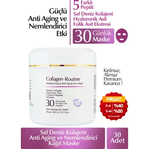 Collagen Routine Kolajenli Yaşlanma Karşıtı, Yoğun Nemlendirici Günlük 30'lu Kağıt Maske