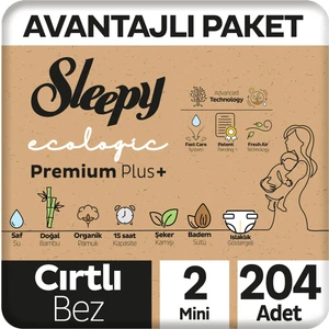 Ecologic Premium Plus Avantajlı Paket Bebek Bezi 2 Numara Mini 204 Adet