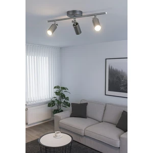 Spoti 3'lü Gri Renk (Beyaz Işık) Modern Tasarım Salon - Mutfak - Banyo Spot Ledli Sıralı Avize