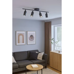 Spoti 4'lü Antrasit Renk (Beyaz Işık) Modern Tasarım Salon - Mutfak - Banyo Spot Ledli Sıralı Avize