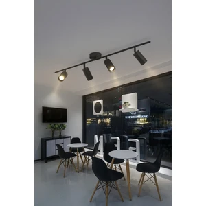 Spoti 4'lü Siyah Renk (Gün Işığı) Modern Tasarım Salon - Mutfak - Banyo Spot Ledli Sıralı Avize