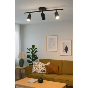 Spoti 3'lü Siyah Renk (Beyaz Işık) Modern Tasarım Salon - Mutfak - Banyo Spot Ledli Sıralı Avize