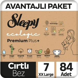 Ecologic Premium Plus Avantajlı Paket Bebek Bezi 7 Numara xxl 84 Adet