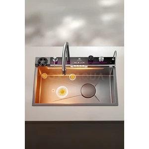 Oxy Aqua Premium Akıllı Teknolojik Eviye Seti Paslanmaz Bal Peteği Taban Evye Tüm Aksesuarlar Dahil-honeycomb