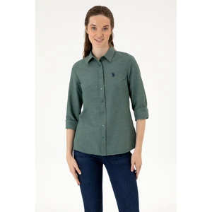 U.s. Polo Assn. Kadın Koyu Yeşil Gömlek Basic 50316711-VR079