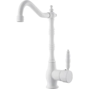 Beyaz Rustik Eviye Bataryası Mutfak Çeşme Full Pirinç