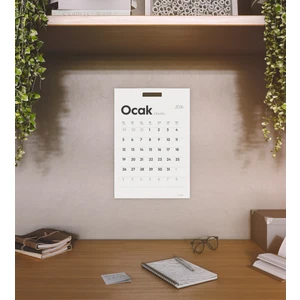 Munu Note MunuCal XL - 2026 Duvar Takvimi 6 Yaprak 300 gr 33 x 48 cm Minimalist Tasarım