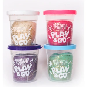 MammaComica Dough Play & Go 4 Lü Doğal Simli Oyun Hamuru Seti (4 Renk x 65 Gr)
