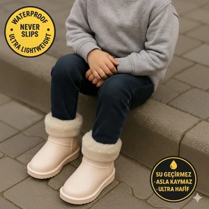 Çocuk Kışlık Kar Yağmur Botu– Su Geçirmez, Peluş Astarlı, Eva  W10290-225 Tokio Borreguito Modeli