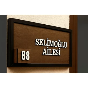 Kişiye Özel Çiçekli Ahşap Kapı Numarası ve İsimlik – Dekoratif Ev Kapı Süsü