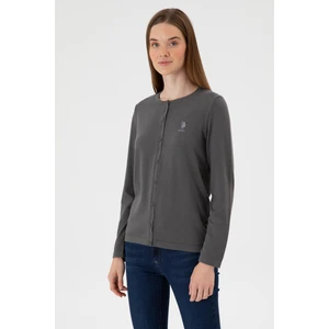 U.S. Polo Assn. Kadın Gri Basic Triko Hırka 50313624-VR024