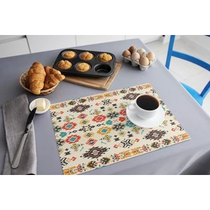 TURKISHRUG KINGDOM Renkli Polyester Amerikan Servis Seti