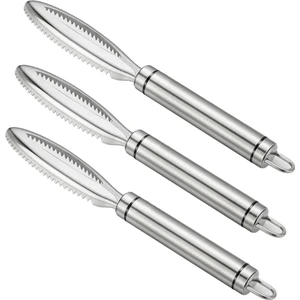 Balık Pulları Fırçası Balık Pulları Temizleyici Paslanmaz Çelik Tırtıklı Kolay Çıkarılabilir Balık Pulları Temizleme Fırçası Mutfak Aletleri (Yurt Dışından)