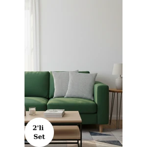 Miracolo Home Gri Pamuklu Dekoratif Kırlent Kılıfı 43X43 2 Adet