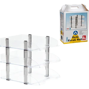 Masaüstü Organizer Evrak Rafı 3'lü Şeffaf