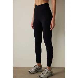 Siyah Yüksek Destek Toparlayıcı Etkili Yüksek Bel Back Lock Tayt