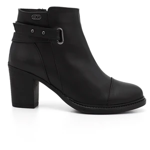 Kadın Siyah Fermuarlı Kalın Topuklu Bot