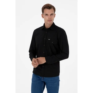 U.s. Polo Assn. Erkek Siyah Gömlek Desenli 50316655-VR046