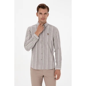 U.S. Polo Assn. Erkek Açık Kahverengi Uzun Kollu Gömlek 50316565-VR002