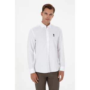 U.s. Polo Assn. Erkek Beyaz Gömlek Desenli 50316662-VR013