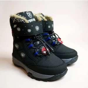 Su Dayanıklı Kaymaz Taban Içi Kürklü Erkek Çocuk Örümcek Adam Işıklı Bebe Kar Botu