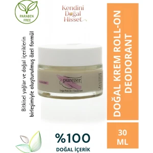 Purezer Natural Doğal Krem Roll-On / Deodorant 30 ml 