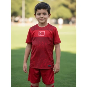 Bite Nose Türkiye Milli Takım Kırmızı Şortlu Çocuk Çoraplı  T-Shirt Halısaha Forma