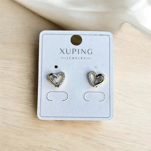 Diba Avm Xuping Gold Kadın Çelik Küpe Taşlı Kalp Küpe Kalpli Çelik Küpe Gold Renk Altın Renk Çelik Küpe Zarif Tasarım Taşlı Küpe Kalp Küpe Kadın Küpe Zirkon Taşlı Şık Tasarım Kalpli Küpe Kalp Küpe