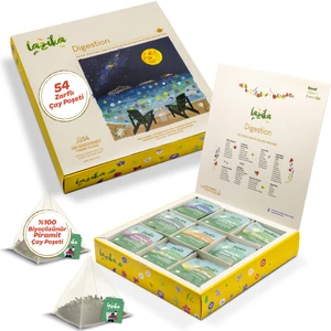 Sindirim Destekleyici Bitki Çayı Seti, Hediyelik, 54 Adet Piramit Poşet Çay, Premium Koleksiyon, El Yapımı