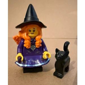Orjinal LEGO Minifigür Witch With Cat