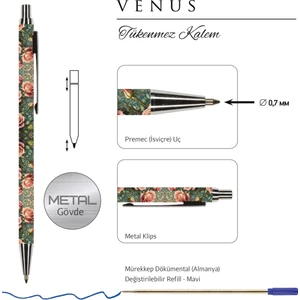 Victoria's Journals Venus 0.7 mm Mavi Tükenmez Kalem