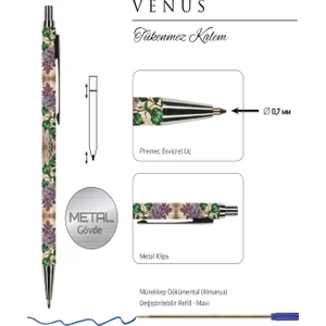 Victoria's Journals Venus 0.7 mm Mavi Tükenmez Kalem