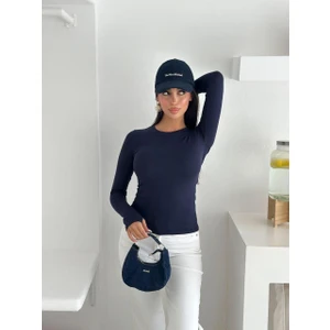 Kadın Bisiklet Yaka Uzun Kol Parmak Geçmeli Buzy Bady