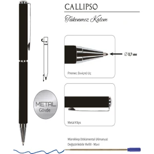 Victoria's Journals Callipso 0.7 mm Mavi Tükenmez Kalem