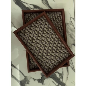 Pablito Home Pbt - 360 Kahverengi Desenli 2'li Set Tepsi