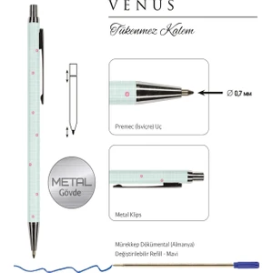 Victoria's Journals Venus 0.7 mm Mavi Tükenmez Kalem