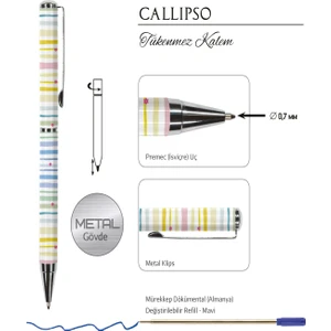 Victoria's Journals Callipso 0.7 mm Mavi Tükenmez Kalem
