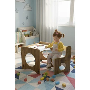 Montessori Çocuk Oyun & Aktivite ve Çalışma Masa ve Sandalyesi