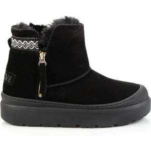 Siyah Hakiki Deri Kadın Bot & Bootie K02748100402