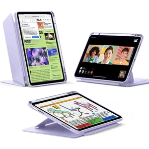 Apple iPad Air 11 M2 (2024) Flip Hybrid Magnetic Kalem Bölmeli Manyetik Kılıf A2902 A2903