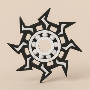 Şimşek Tasarımlı Fidget Spinner – Siyah Beyaz – Stres Çarkı