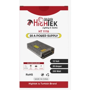 12V- 20 Amper Ip 20 Kalın Kasa Metal Trafo