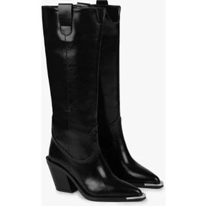 Kadın Axor Siyah Cilt Kovboy Çizme