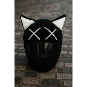 Siyah Kedi Peluş Kask Kılıfı Kask Süsü