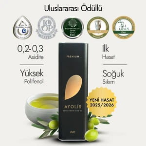 Premium Gurme Domat Zeytinyağı 2 Lt Ödüllü Yüksek Polifenollü Erken Hasat Soğuk Sıkım Natürel Sızma Zeytinyağı