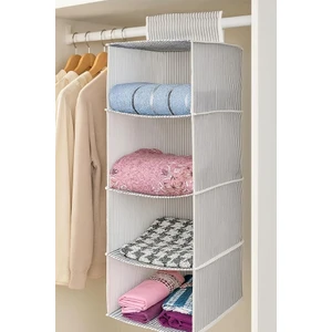 Lidyahan Store Kapısı 4 Bölmeli Askılı Dolap Düzenleyici Organizer Gri