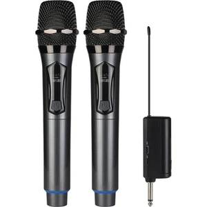 Wn-04 Amfi Hoparlör Ses Sistemi Için 2'li Set Telsiz Mikrofon Şarj Edilebilir Kablosuz Mikrofon