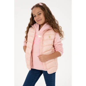 U.S. Polo Assn. Kız Çocuk Açık Pembe Kapitone Şişme Yelek 50313149-VR078